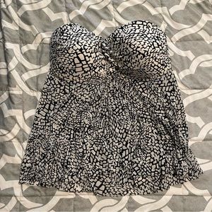 Merona Strapless Top Black and White - Large L